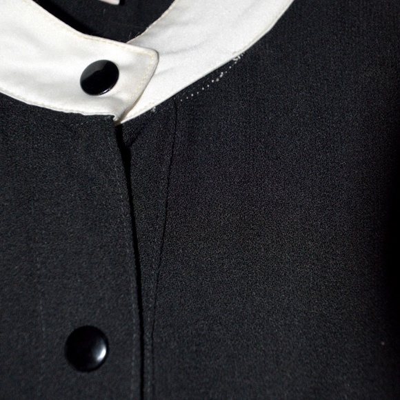 Vintage 1980s Black and White Midi Dress - Picture 7 of 7